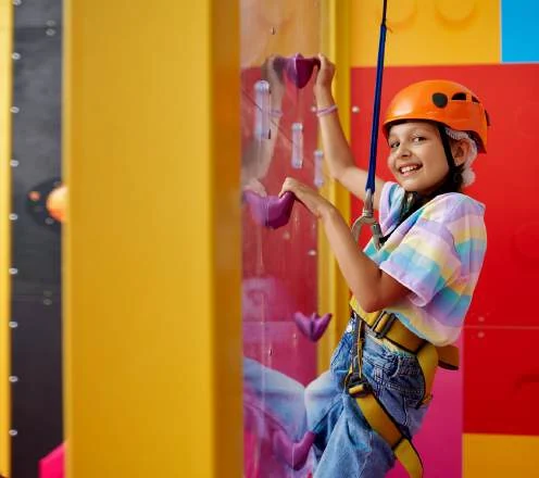 A child enjoying a climbing activity