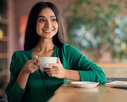 A quiet moment with a morning cup of coffee